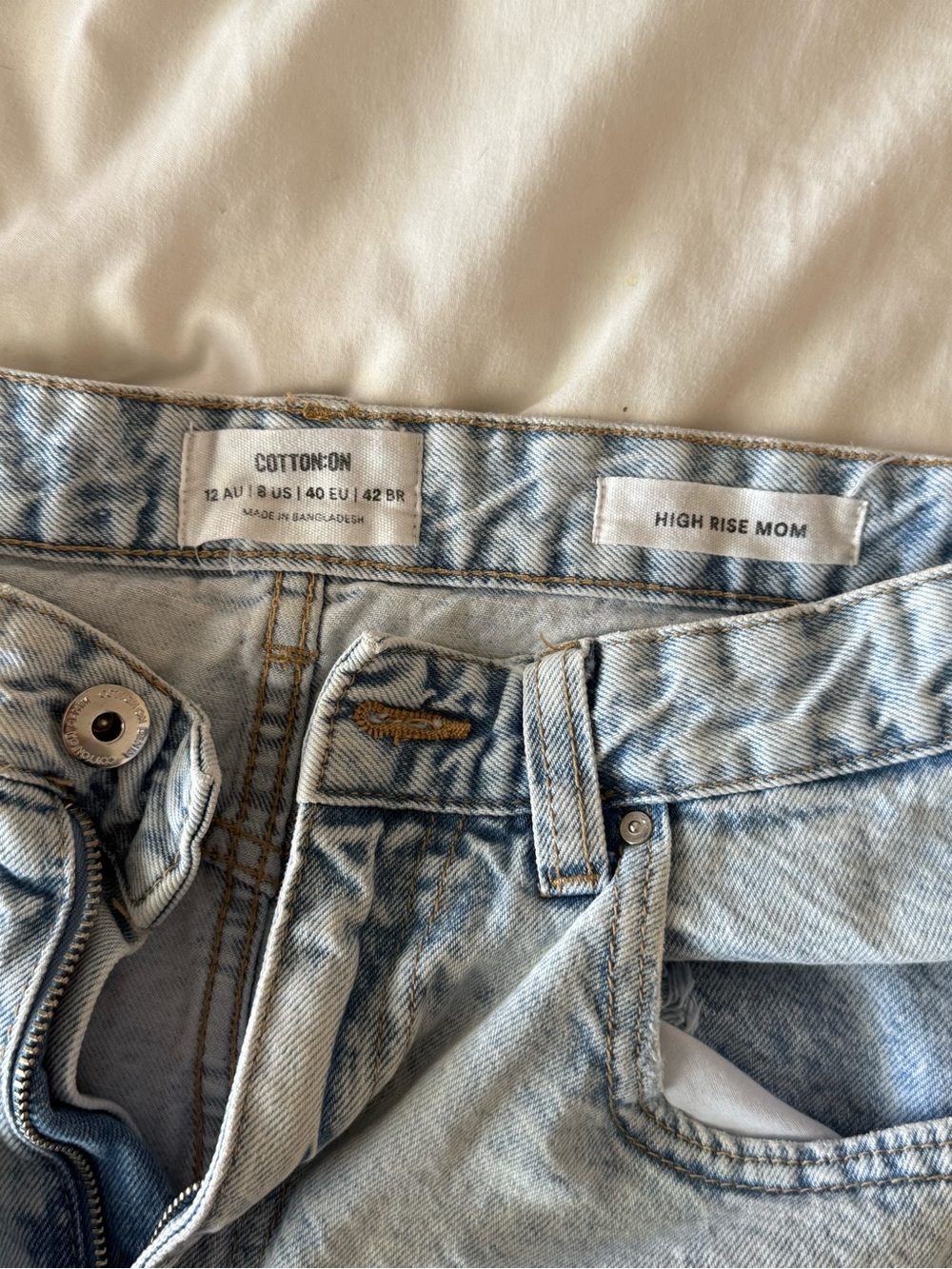 Cotton On Light Blue High-Rise Mom shorts
